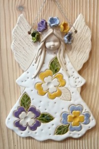 Anioł ceramiczny do powieszenia 