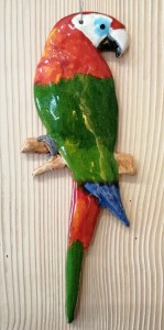 Papuga ceramiczna 