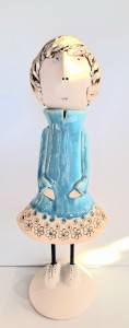 Figurka ceramiczna kobieta turkus